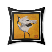 Load image into Gallery viewer, "Dancing Crane I" Square Accent Pillow