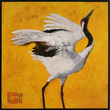 Load image into Gallery viewer, "Dancing Crane I" Original Painting 18x18