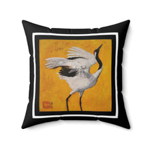 Load image into Gallery viewer, "Dancing Crane I" Square Accent Pillow
