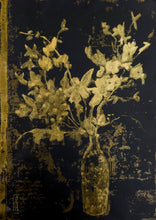 Load image into Gallery viewer, "Gold Brocade Vase and Blossoms" Floral Art Print