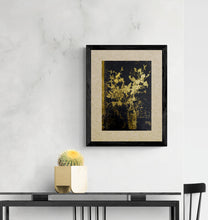 Load image into Gallery viewer, "Gold Brocade Vase and Blossoms" Floral Art Print