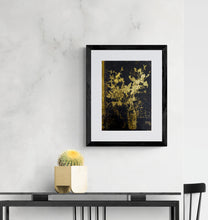 Load image into Gallery viewer, "Gold Brocade Vase and Blossoms" Floral Art Print