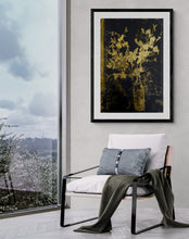 Load image into Gallery viewer, "Gold Brocade Vase and Blossoms" Floral Art Print