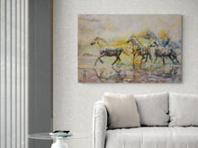 Load image into Gallery viewer, "Sunrise Runners" Canvas Print Beach Horses by London Wilde