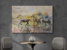 Load image into Gallery viewer, "Sunrise Runners" Canvas Print Beach Horses by London Wilde