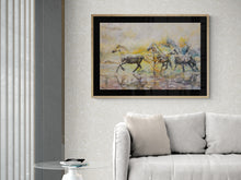 Load image into Gallery viewer, "Sunrise Runners" Framed Print Beach Horses by London Wilde