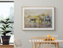 Load image into Gallery viewer, "Sunrise Runners" Framed Print Beach Horses by London Wilde