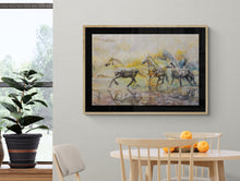 Load image into Gallery viewer, "Sunrise Runners" Framed Print Beach Horses by London Wilde