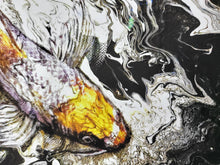 Load image into Gallery viewer, "Water Dragon" Koi Fish Art Print Framed 20x16