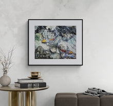 Load image into Gallery viewer, "Water Flow II" Koi Fish Art Framed Print 20 x 16