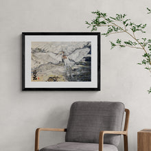 Load image into Gallery viewer, "Sea Cloud Crane" Crane Bird Framed Art Print 24 x 16