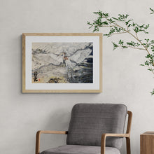 Load image into Gallery viewer, "Sea Cloud Crane" Crane Bird Framed Art Print 24 x 16