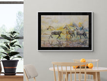 Load image into Gallery viewer, "Sunrise Runners" Framed Print Beach Horses by London Wilde