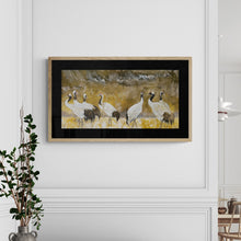 Load image into Gallery viewer, "Cranes in the Snow" Framed Art Print by London Wilde