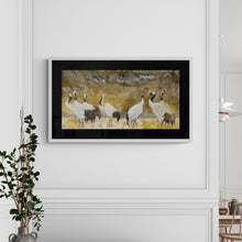Load image into Gallery viewer, "Cranes in the Snow" Framed Art Print by London Wilde