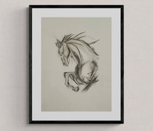 Load image into Gallery viewer, "Sumi Horse I" Horse Drawing Print by London Wilde
