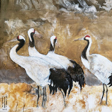 Load image into Gallery viewer, &quot;Cranes in the Snow&quot; Original Painting 24x12
