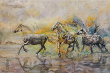 Load image into Gallery viewer, &quot;Sunrise Runners&quot; Framed Print Beach Horses by London Wilde
